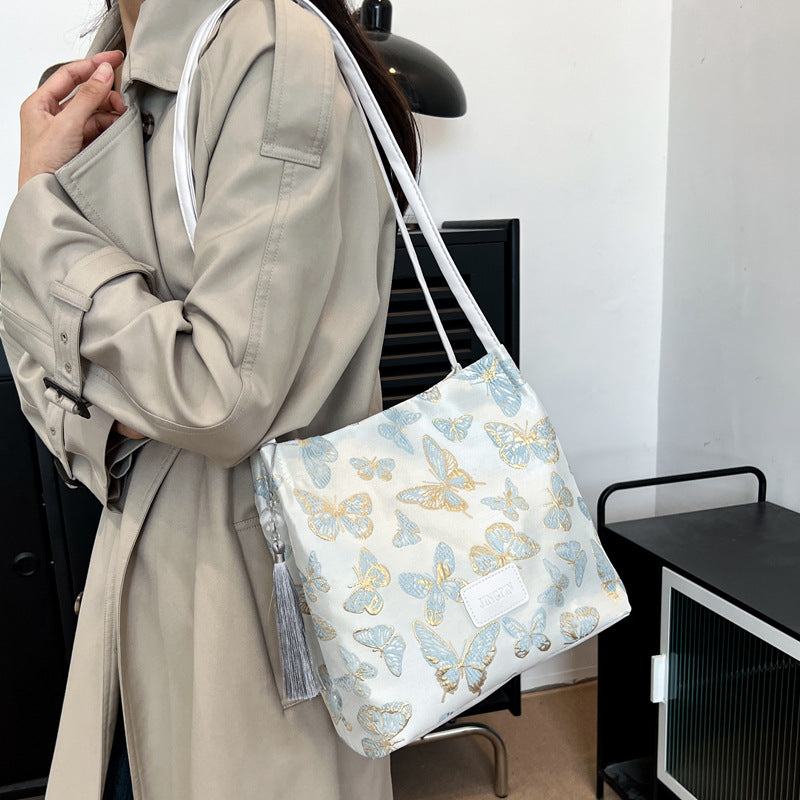 Women's Silk Leisure National Style Popular Western Bucket Bags