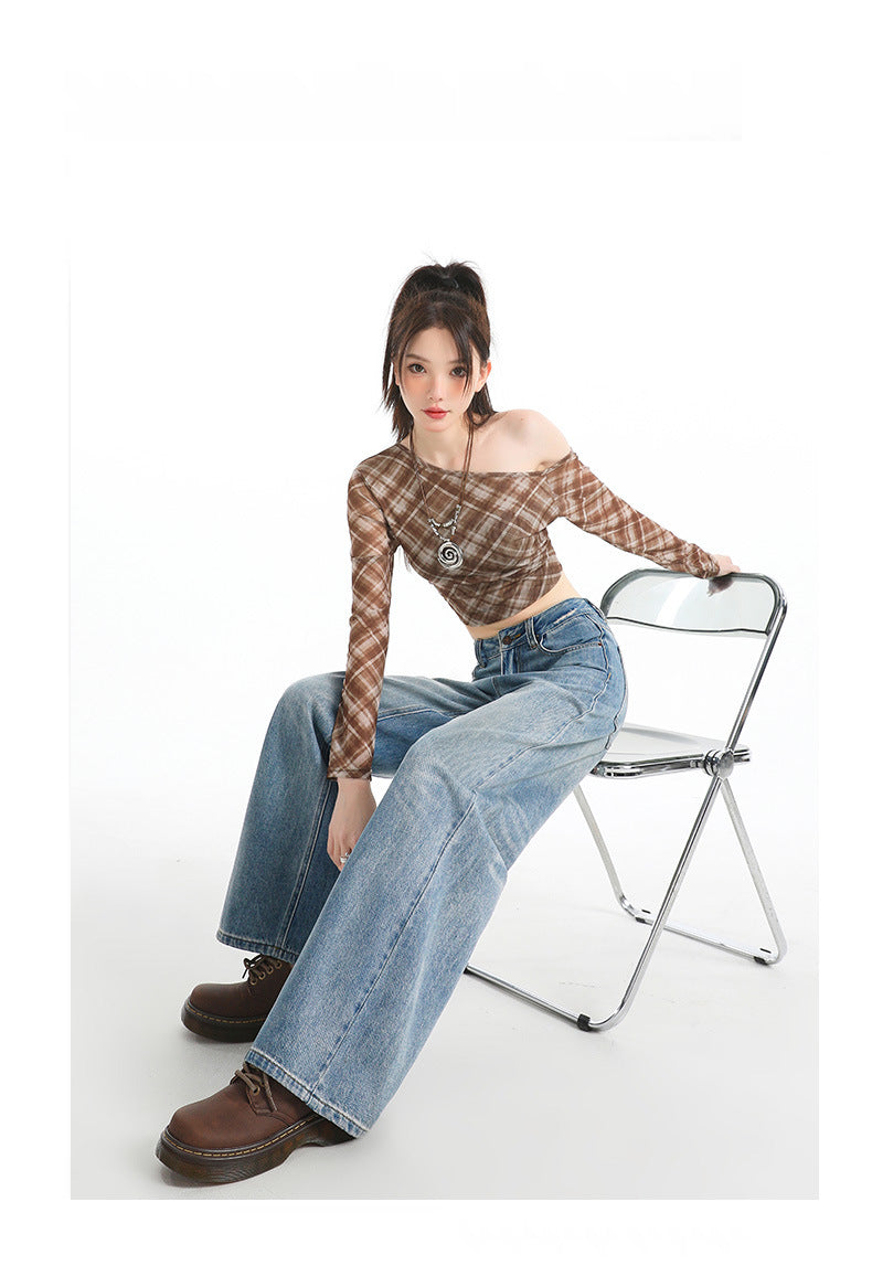 Women's Straight Loose Quality High Waist Thickened Warm Jeans