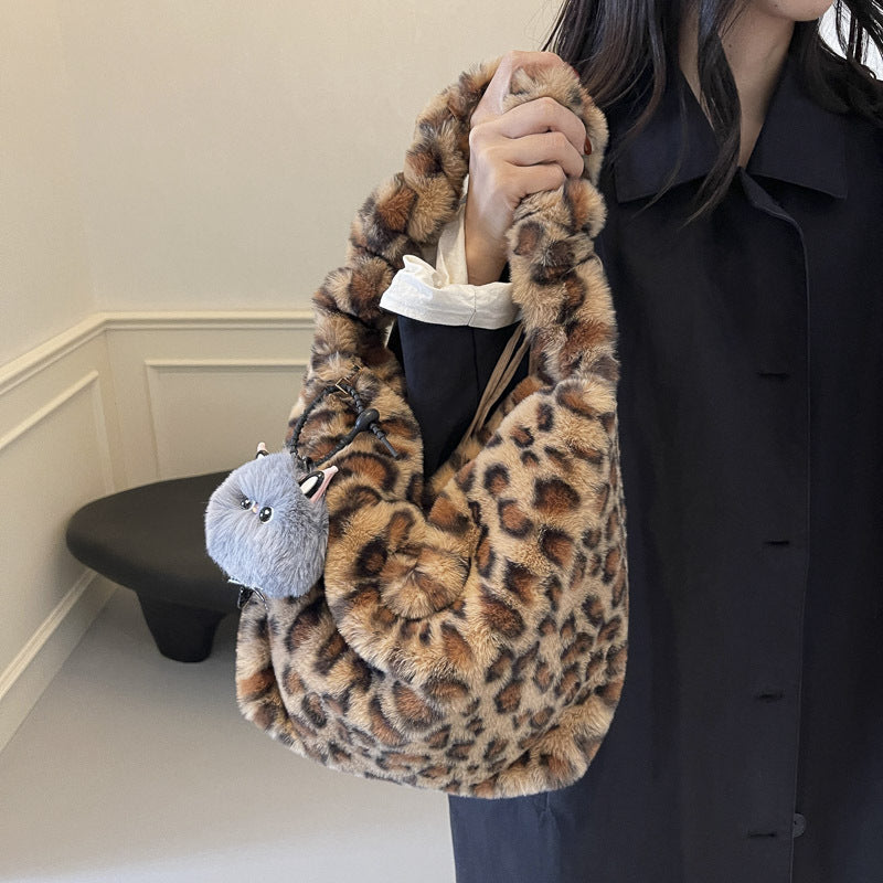 Women's Fur Vintage Leopard Print Street Trendy Crossbody Bags