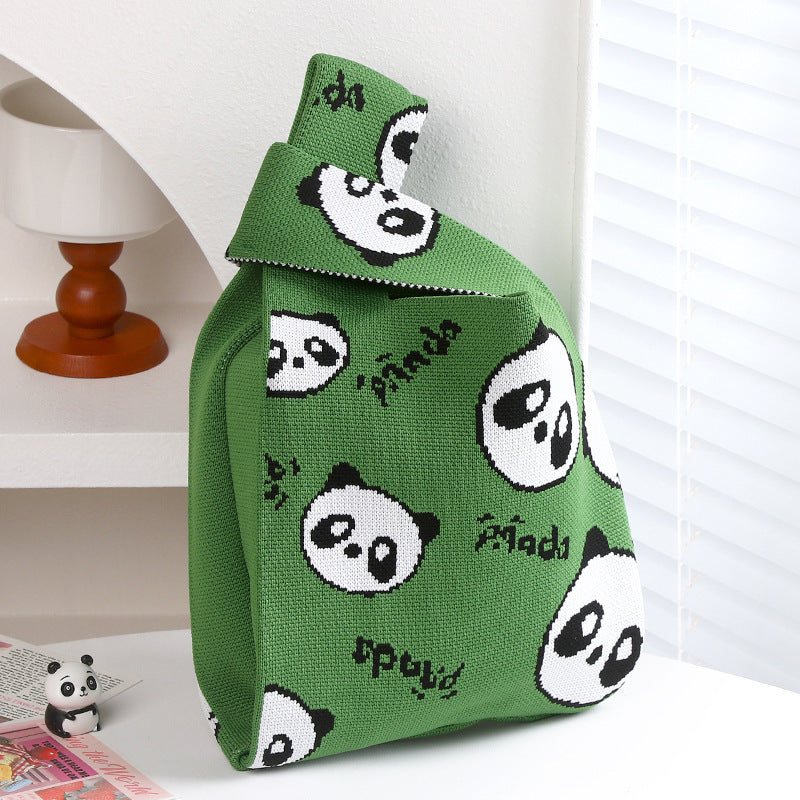 Boat Festival Panda Grandpa Knitted Birthday Handbags