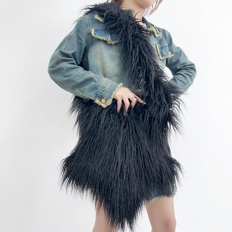 Plush Dopamine Wear Niche Hot Furry Crossbody Bags