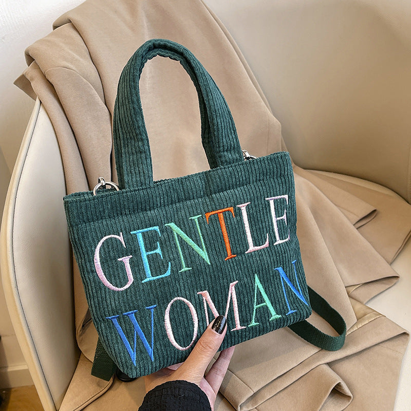 Fashion Corduroy Portable Mini Mobile Trendy Shoulder Bags
