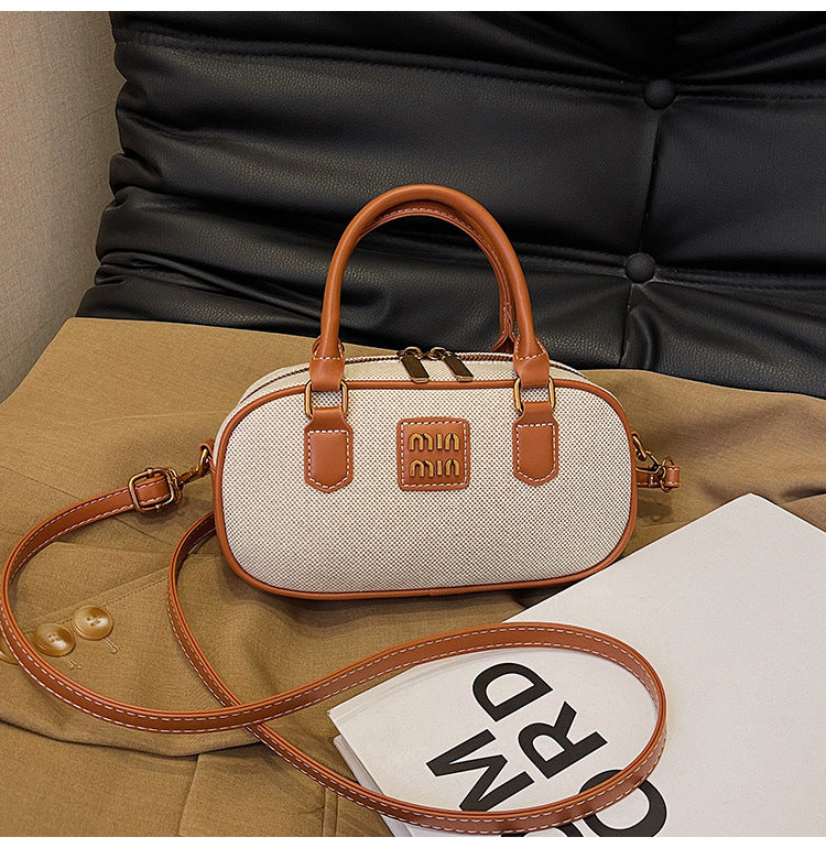 Women's Bowling Boston Canvas Retro Leisure Commute Crossbody Bags
