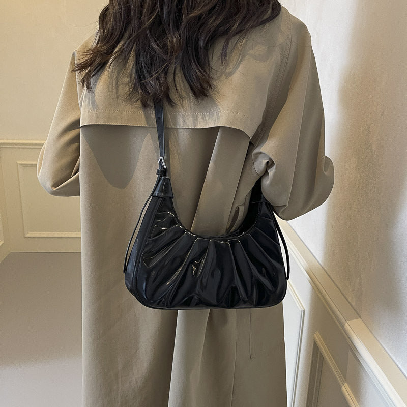 Women's Korean Style Niche Cloud Autumn Pleated Versatile Shoulder Bags