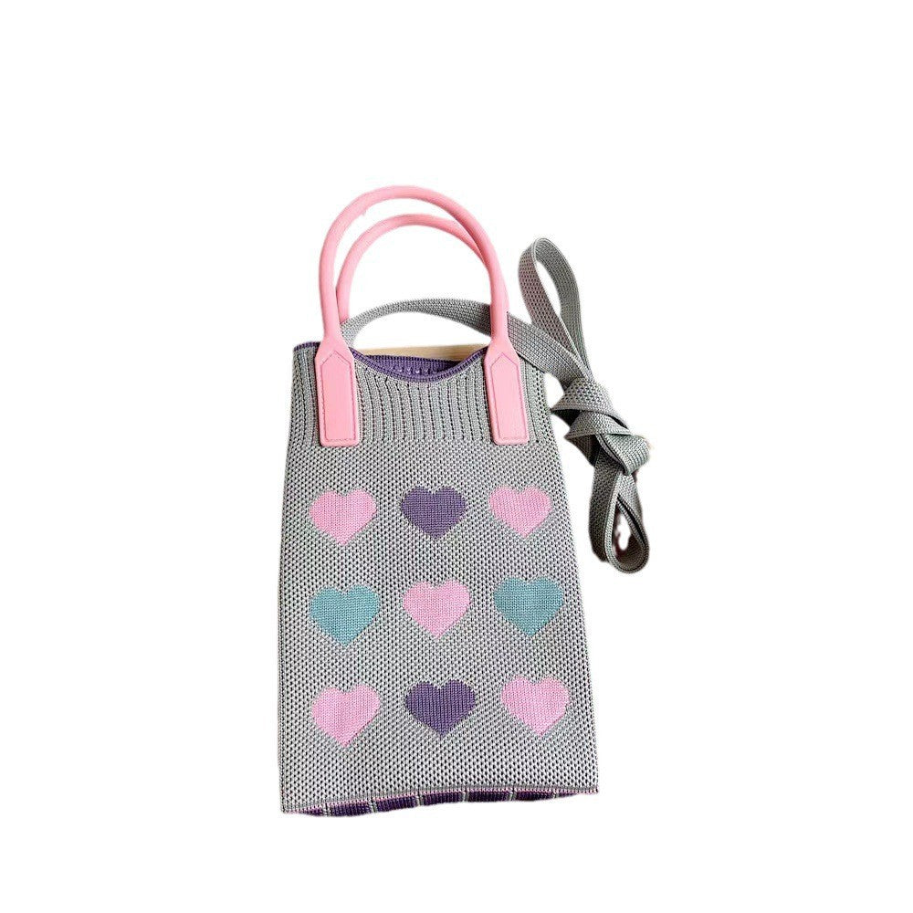 Women's Cat Mini Cute Lightweight Four Knitted Shoulder Bags