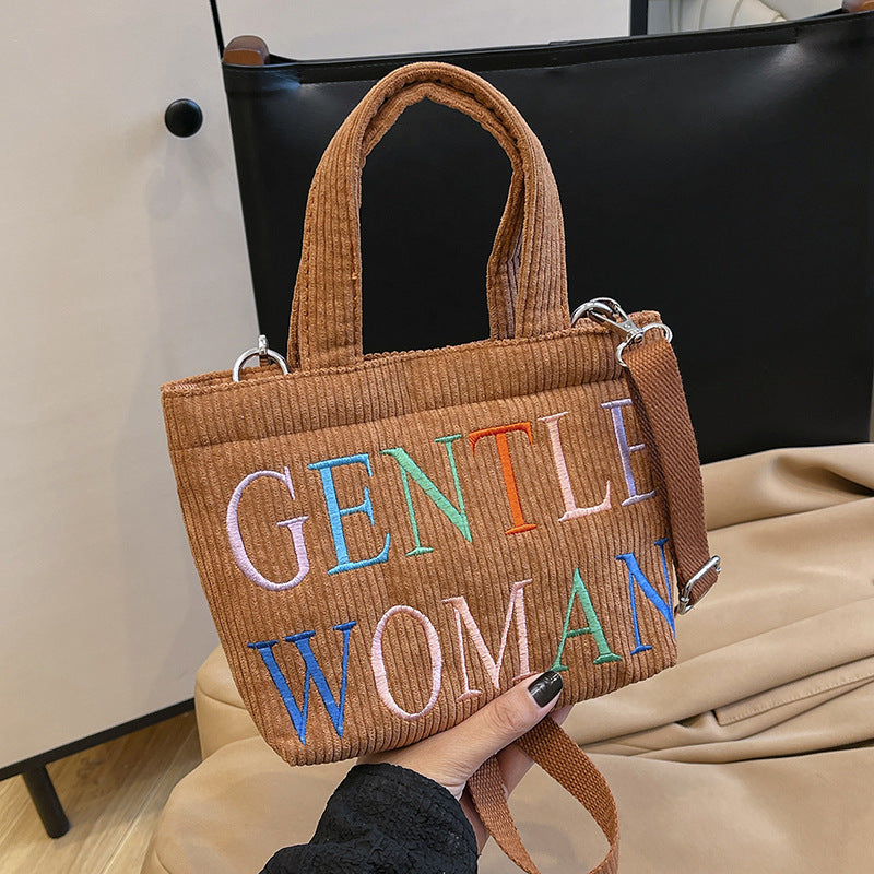 Fashion Corduroy Portable Mini Mobile Trendy Shoulder Bags