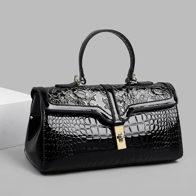 Women's Large Capacity Crocodile Pattern Fashion Retro Tote Bags