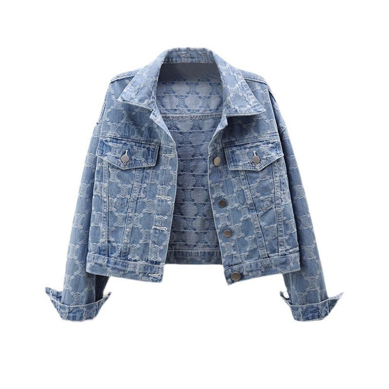 Denim Korean Style Embroidered Jacquard Loose Jackets