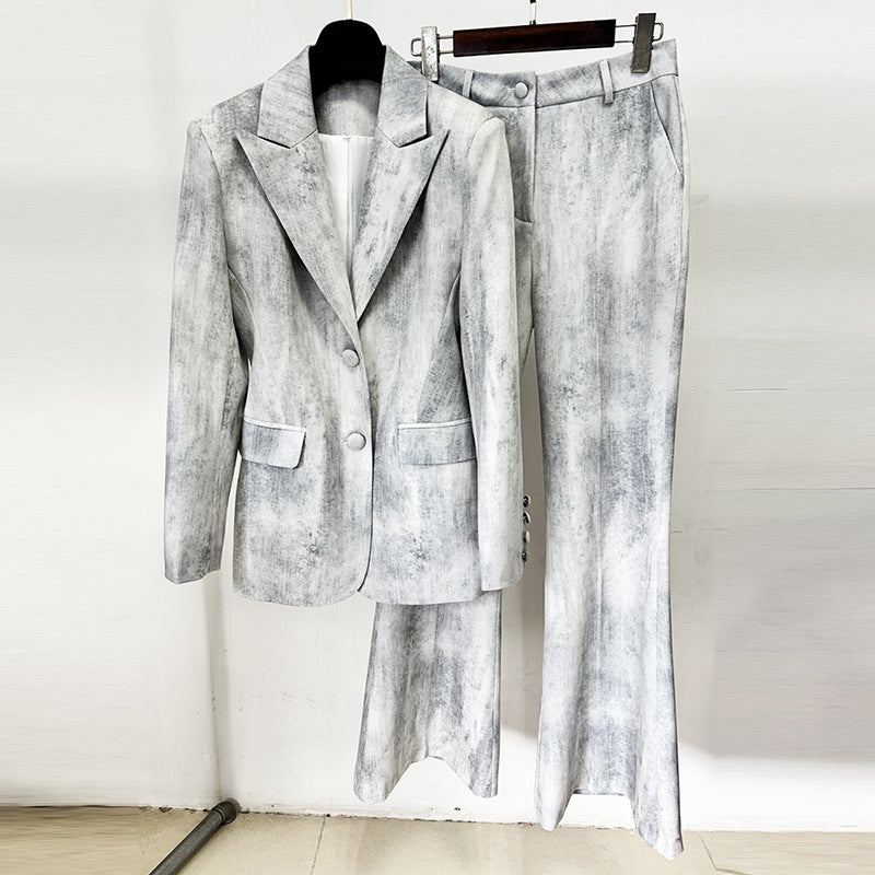 Early Spring Printed Mid-length Trousers Two-piece Suits