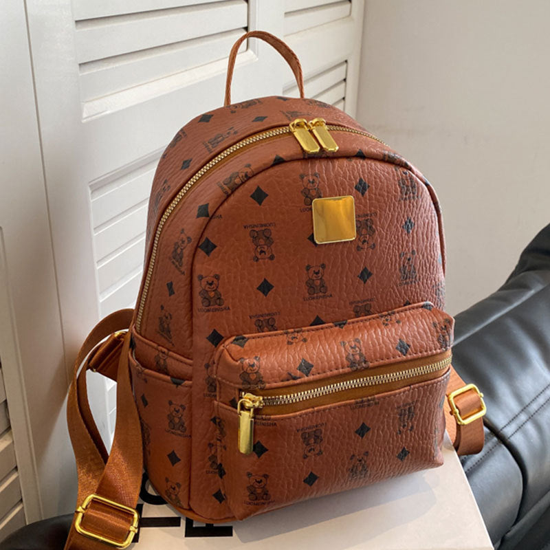 Women's Simple Western Style Large Capacity Korean Backpacks