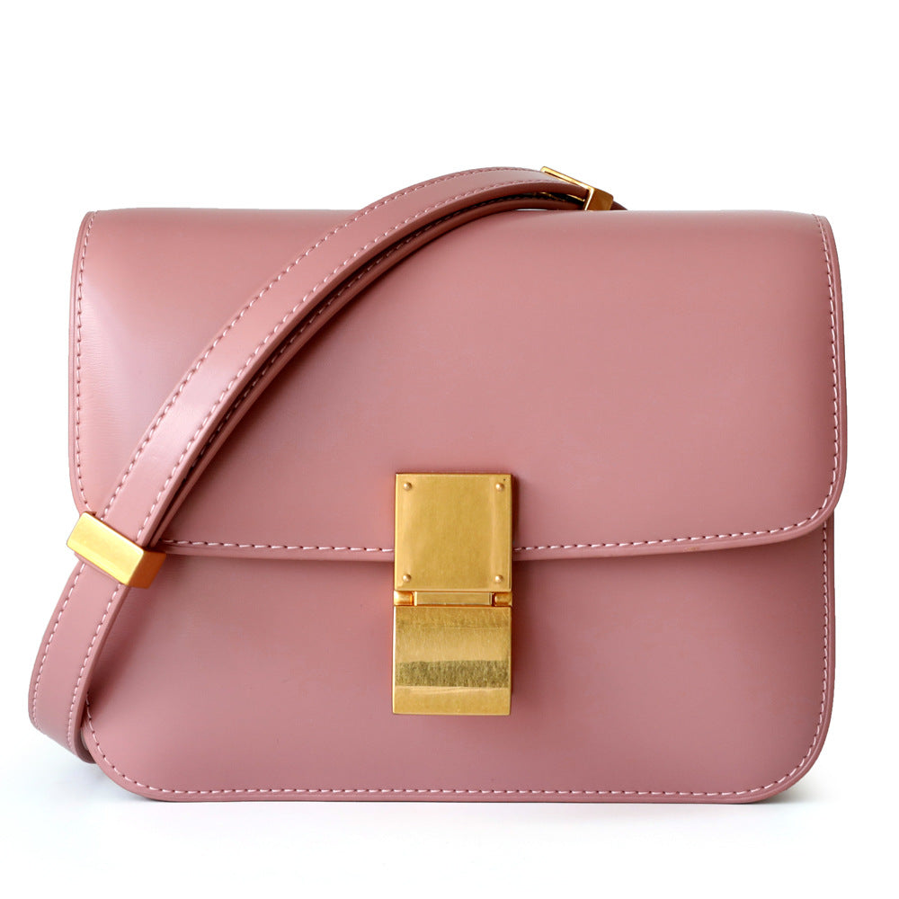 Elegant Women's Classic Leather Glossy Commute Small Square Bags