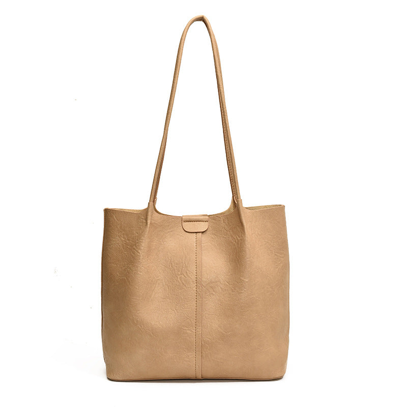 Women's Versatile Large Capacity Korean Style Retro Temperament Shoulder Bags