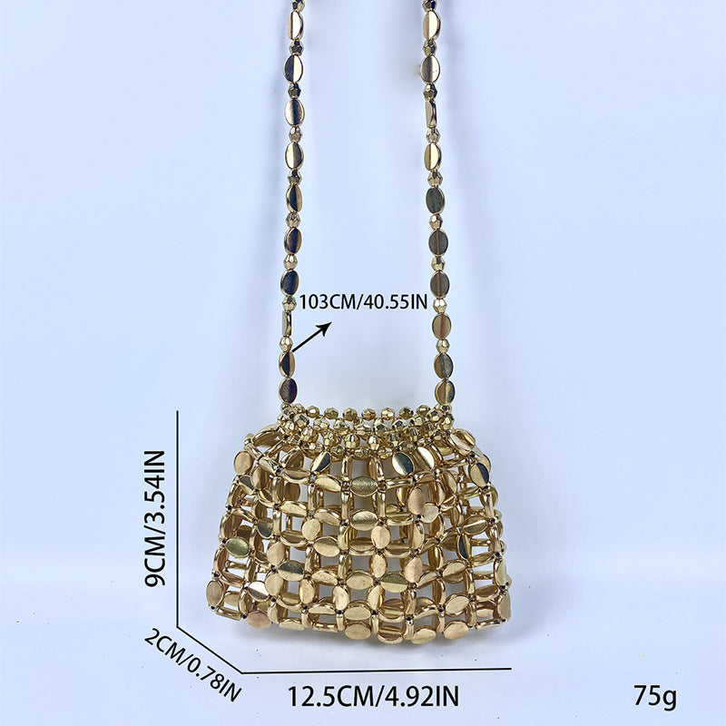 Shiny Retro Sequin Hand-woven Beaded Fashion Shoulder Bags