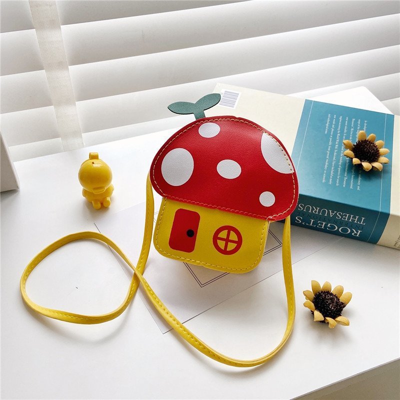 Children's Versatile Cartoon Cute Korean Mushroom Crossbody Bags