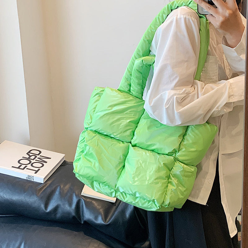 Women's Fashion Large Capacity Totes High-grade Shiny Simple Shoulder Bags