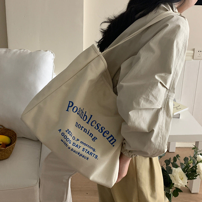 Large Capacity Female Artistic Canvas Class Shoulder Bags