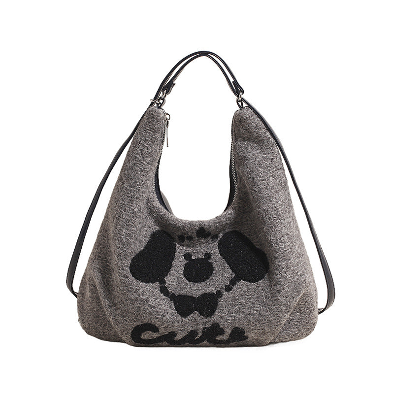 Design Cute Puppy Female Winter Fashion Shoulder Bags