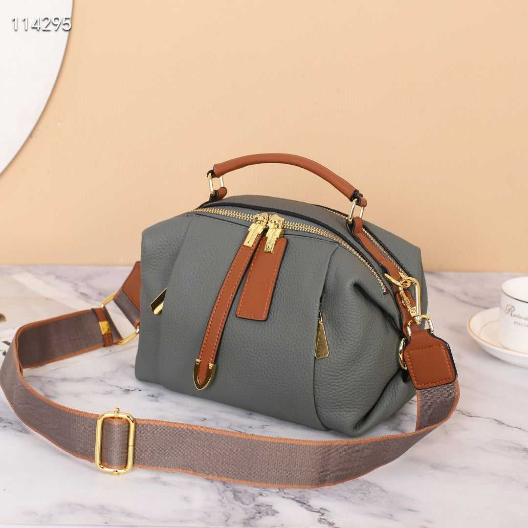 Women's Boston Pillow Genuine Leather Soft Western Shoulder Bags