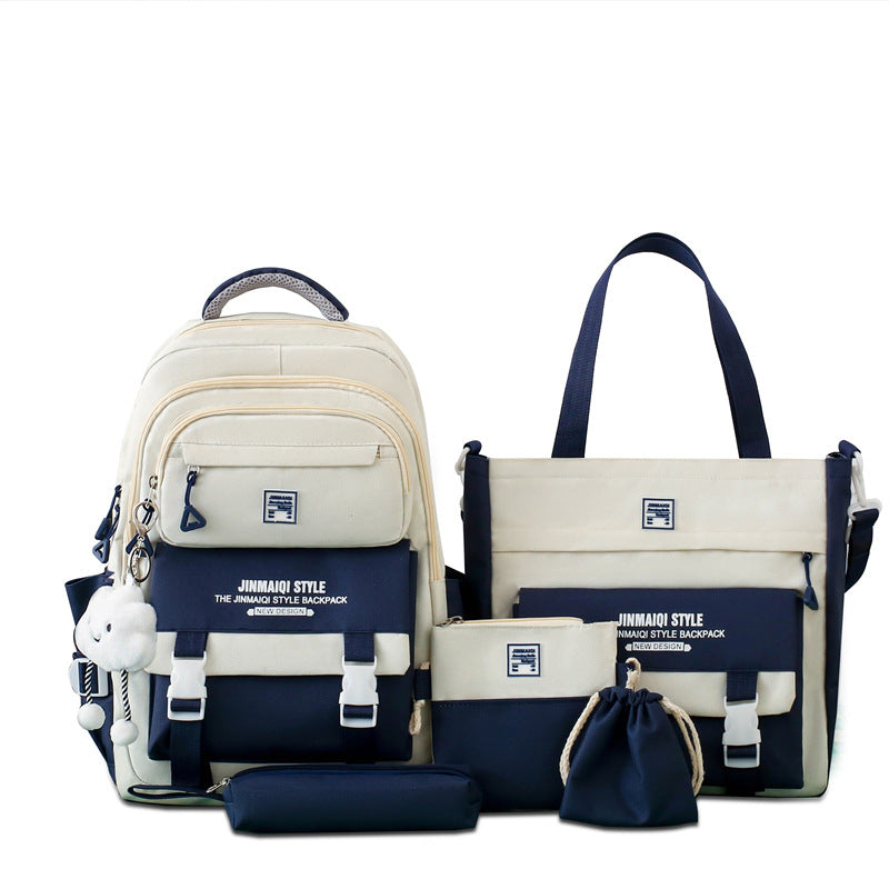 Match Sets Female Korean Style Mori Durable Large Capacity Middle School Students' Schoolbags