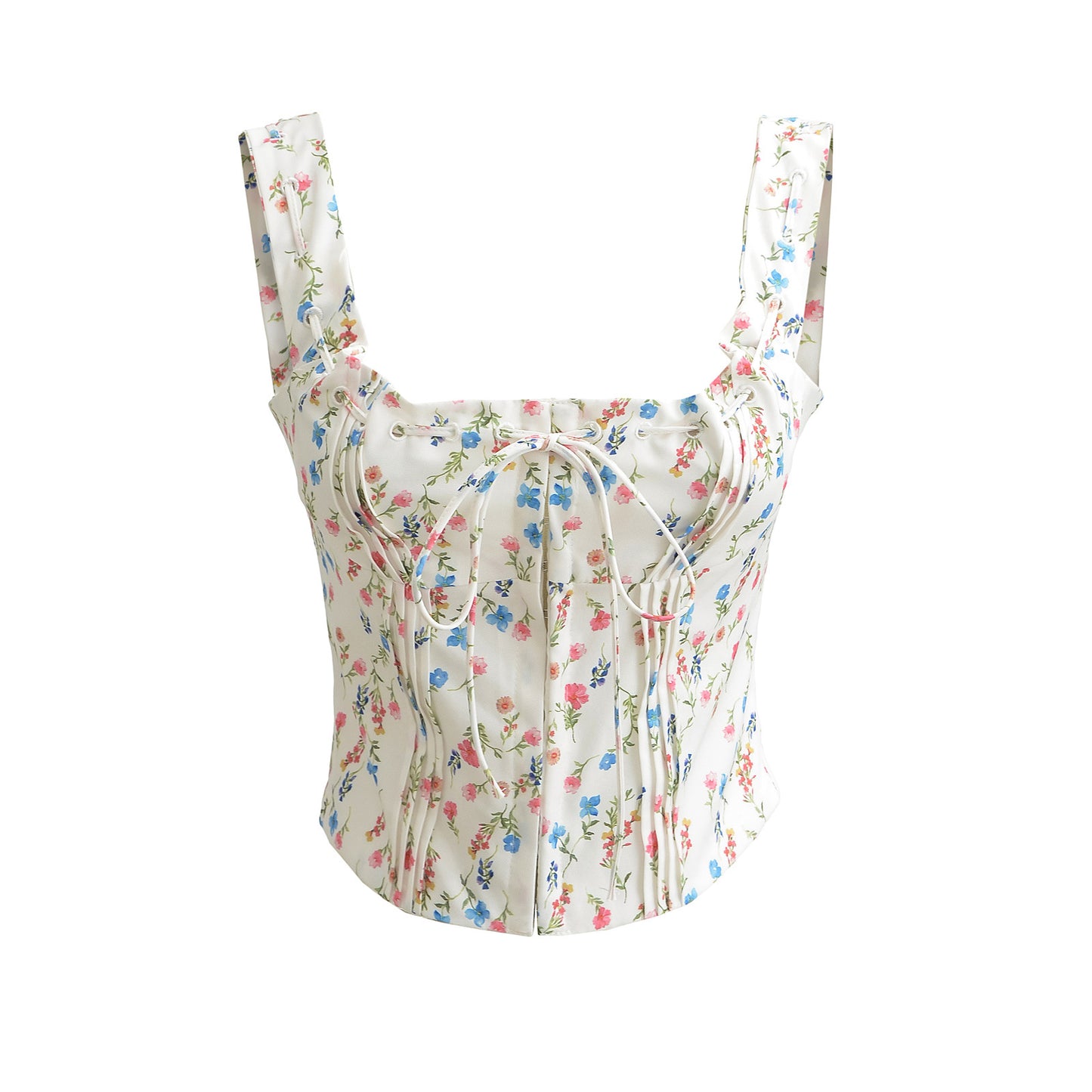Pure Desire Hot Floral Square Collar Tops