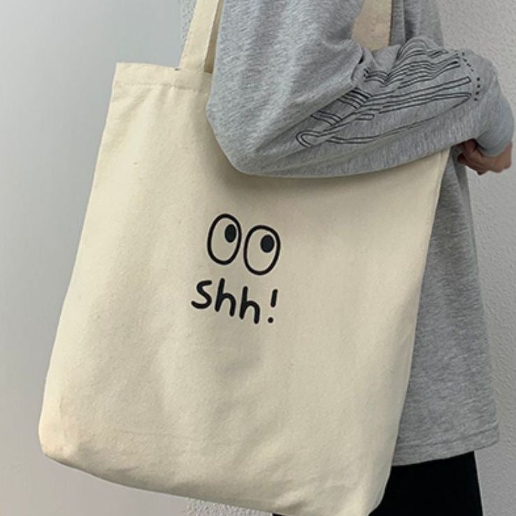 Women's Idle Style Portable College Class Canvas Shoulder Bags