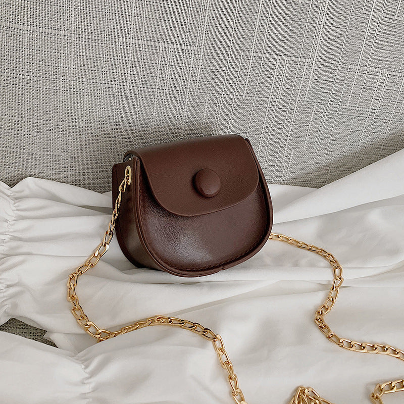 Women's Western Style Autumn Mini Solid Color Shoulder Bags