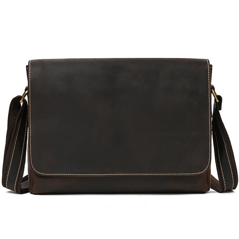 Men's Leather Crazy Horse First Layer Cowhide Men's Shoulder Bags