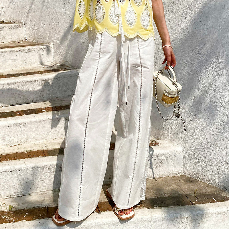 Women's Spring Vacation Style French Embroidery Seaside Blouses