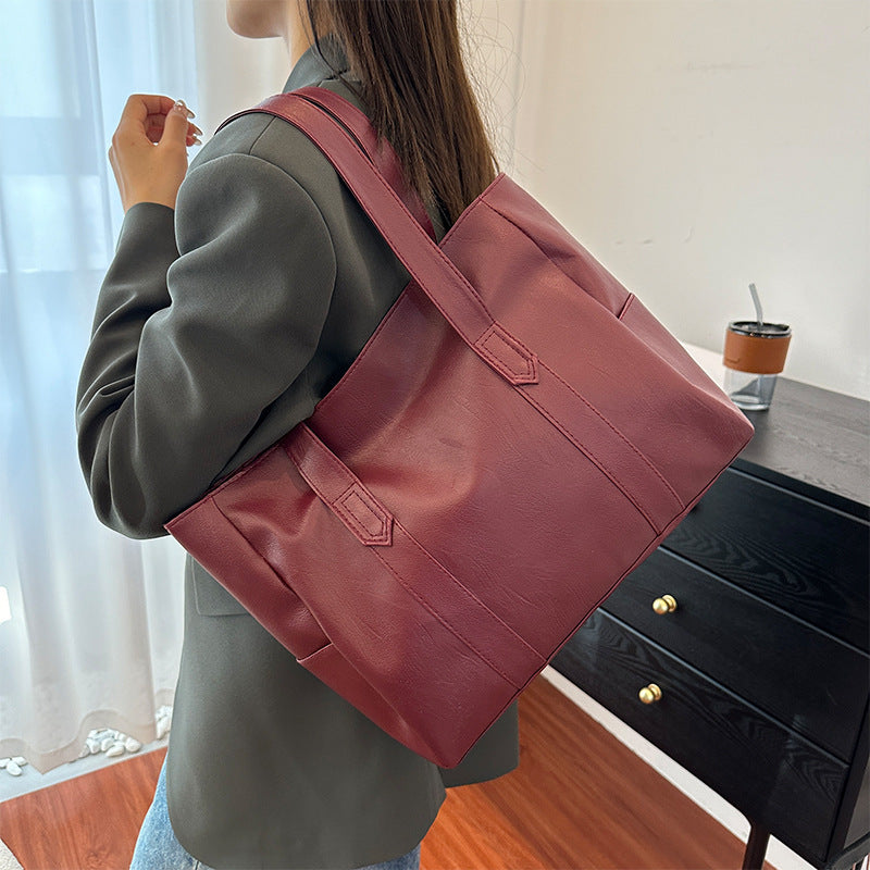 Women's Korean Simple Large Capacity Totes Thickened Shoulder Bags
