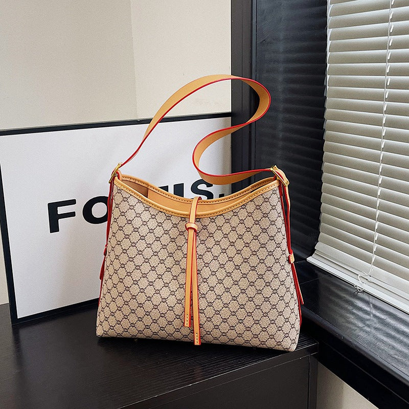 Women's Advanced Sense Material Handmade Big Pocket Shoulder Bags
