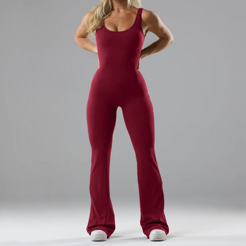 Women's Tight Yoga Bodysuit Casual Hollow Seamless Workout Slim Women's Jumpsuit/clothing
