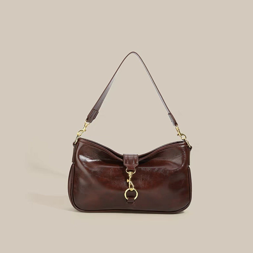 Trendy Fashion Baguette Underarm Solid Color Bags