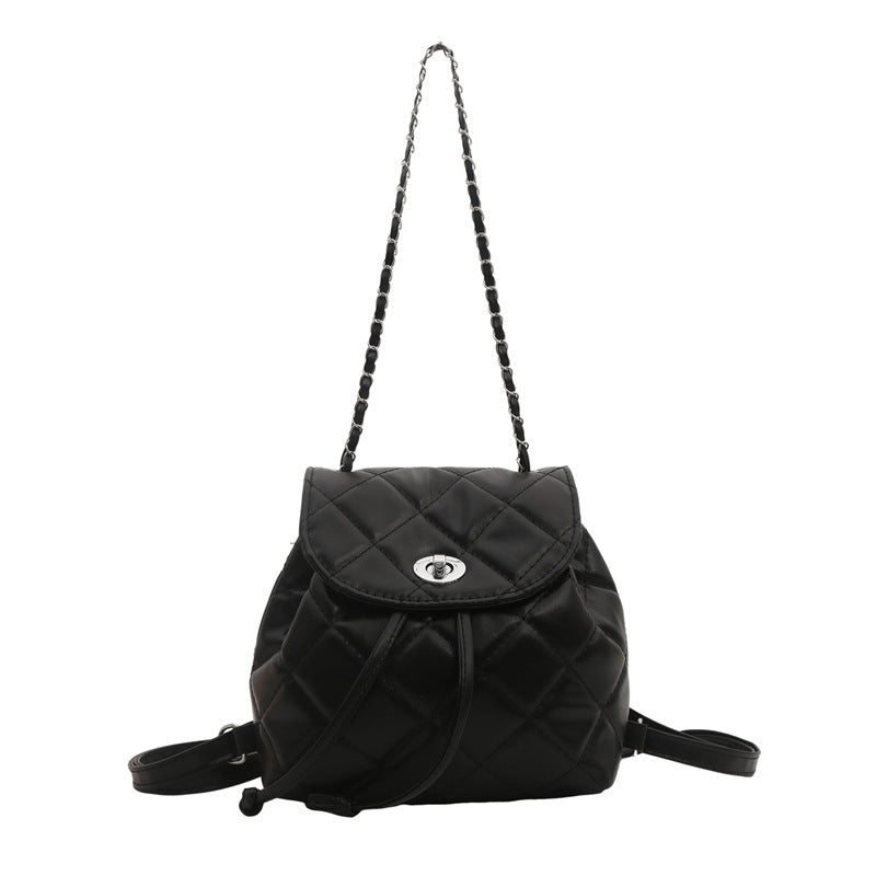 Women's Rhombus Fashion Summer High-grade Design Chain Backpacks