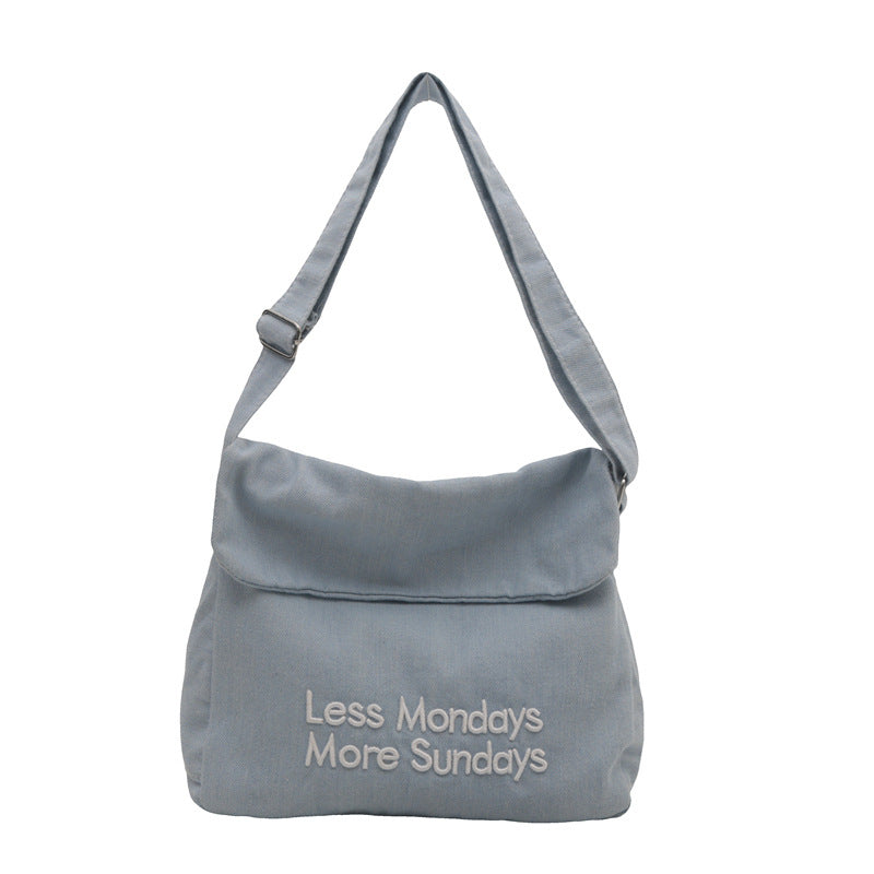 Retro Minority Denim Canvas Large Capacity Crossbody Bags
