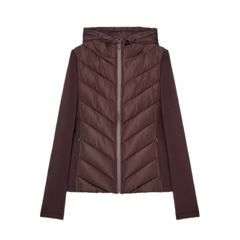 Women's Zipper Ornament Stitching Long Sleeve Hooded Coats