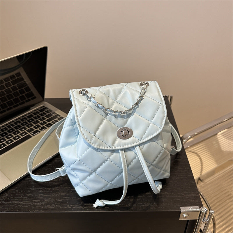 Women's Rhombus Fashion Summer High-grade Design Chain Backpacks