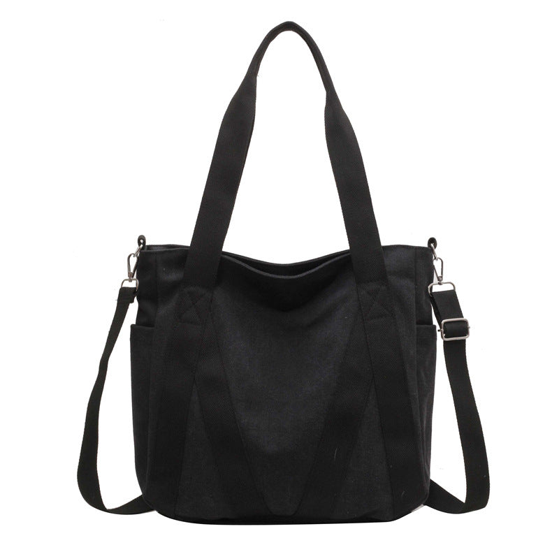 Retro Canvas Autumn Large Capacity Campus Tote Bags