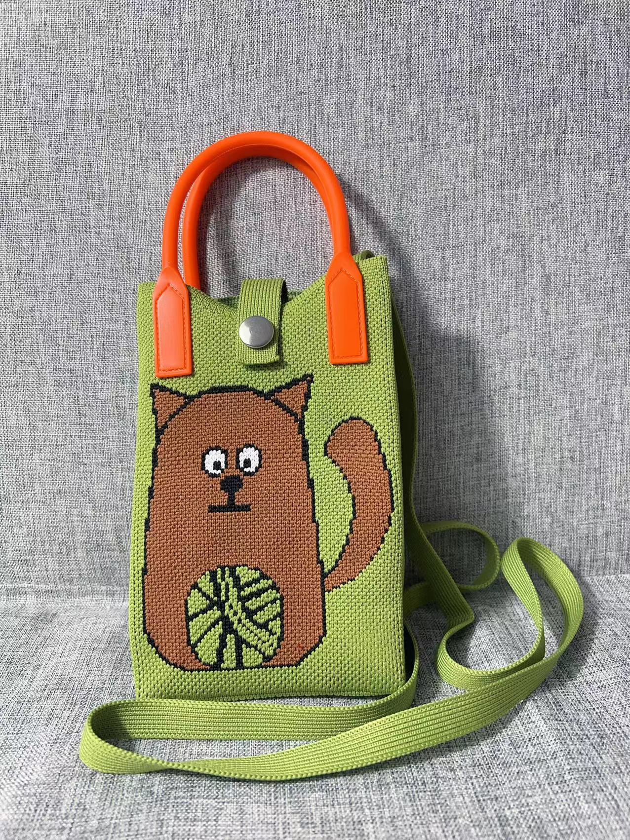 Cute Cartoon Knitted Korean Style Minority Phone Bags