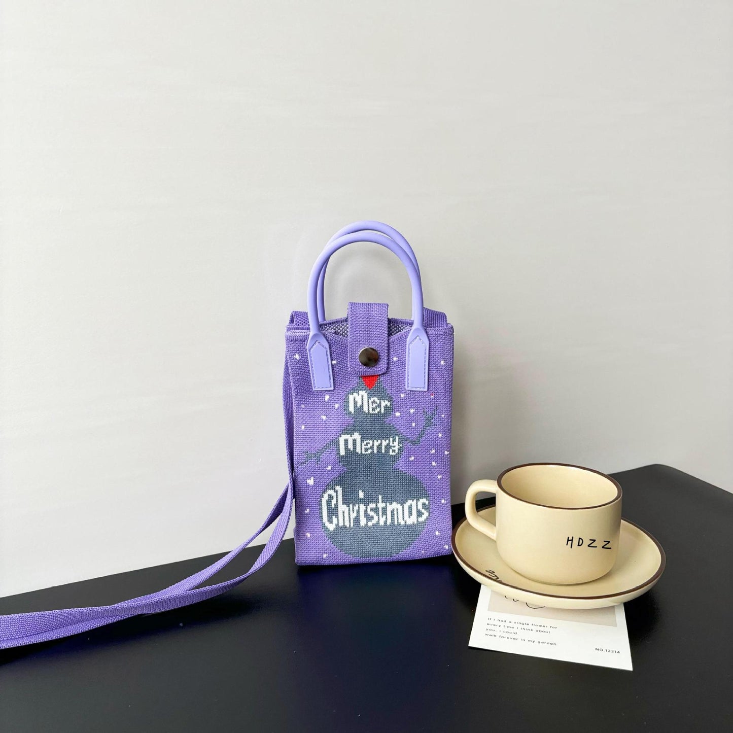 High Sense Mobile Cartoon Knitted Dopamine Bags
