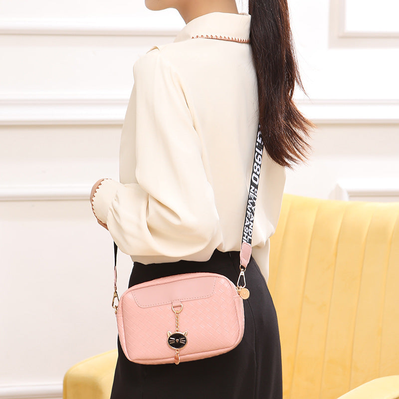 Trendy Lady Temperament Embossed Woven Pattern Crossbody Bags