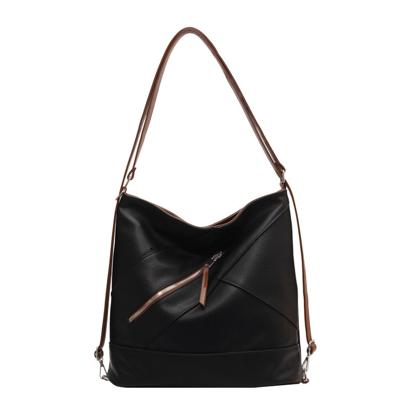 Large Capacity Commuter Fashion Stitching Big Shoulder Bags