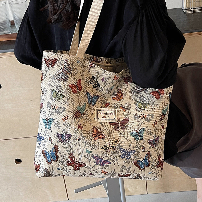 Large Capacity Butterfly Canvas Commuter Female Bags
