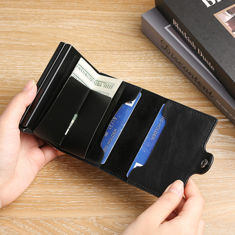 Automatic Pop-up Aluminum Alloy Credit Multiple Slots Card Holder