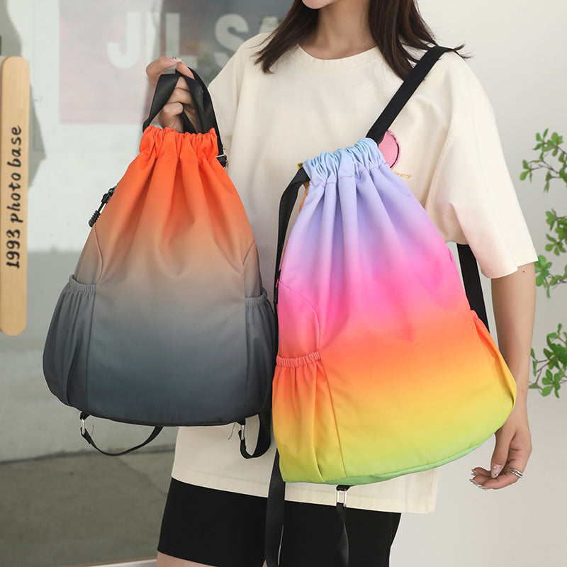 Women's & Men's & Waterproof Drawstring Simple Folding Nylon Bags