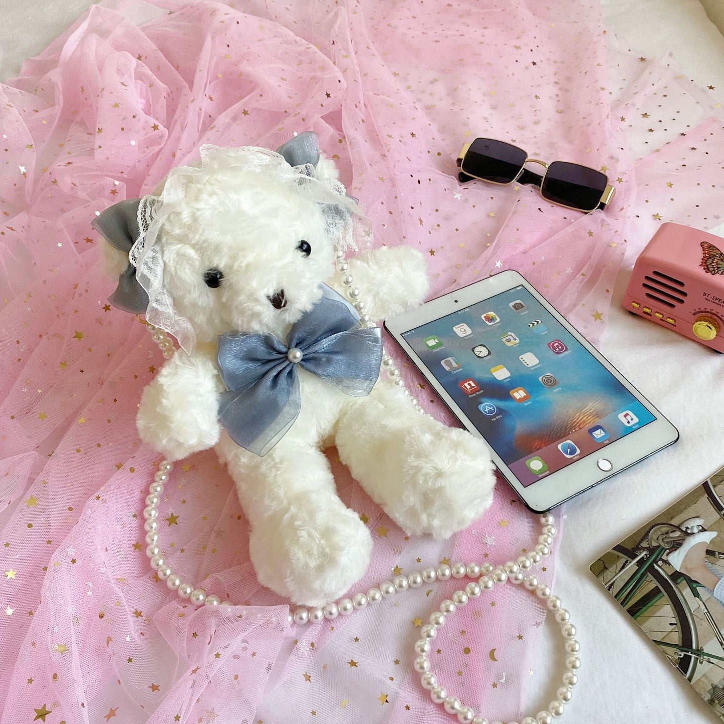 Women's Cute Plush Doll Cartoon Bear Sweet Crossbody Bags