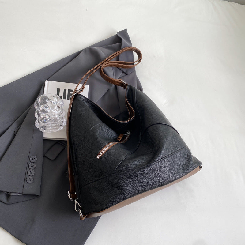 Large Capacity Commuter Fashion Stitching Big Shoulder Bags