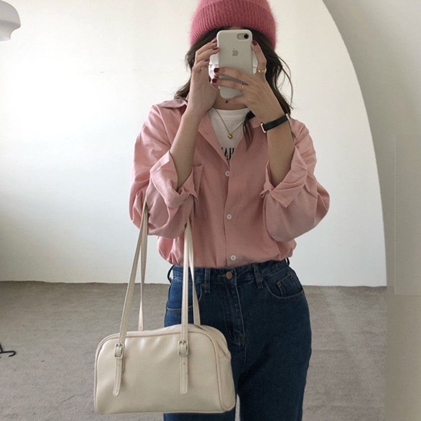Women's Waxed Leather Underarm Leisure Large Capacity Shoulder Bags