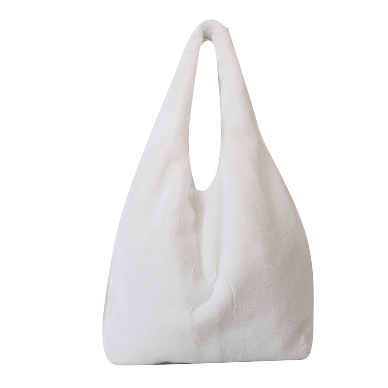 Women's Plush Fashion Clutch High-grade Solid Color Bags