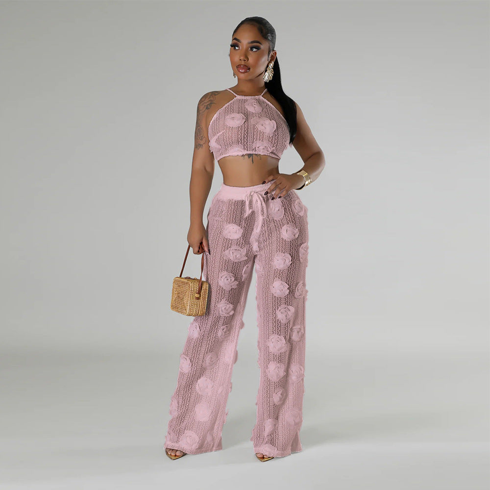 Women's With Loose Slim Trousers Solid Color Suits