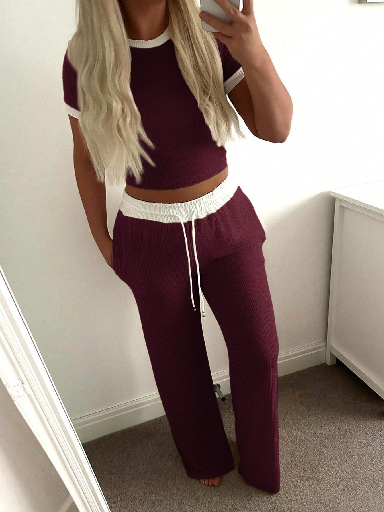 Women's Casual Style Short-sleeved T-shirt Two-piece Suits